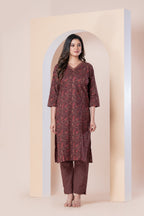 Maroon Paisley Printed Kurti with Pants Set
