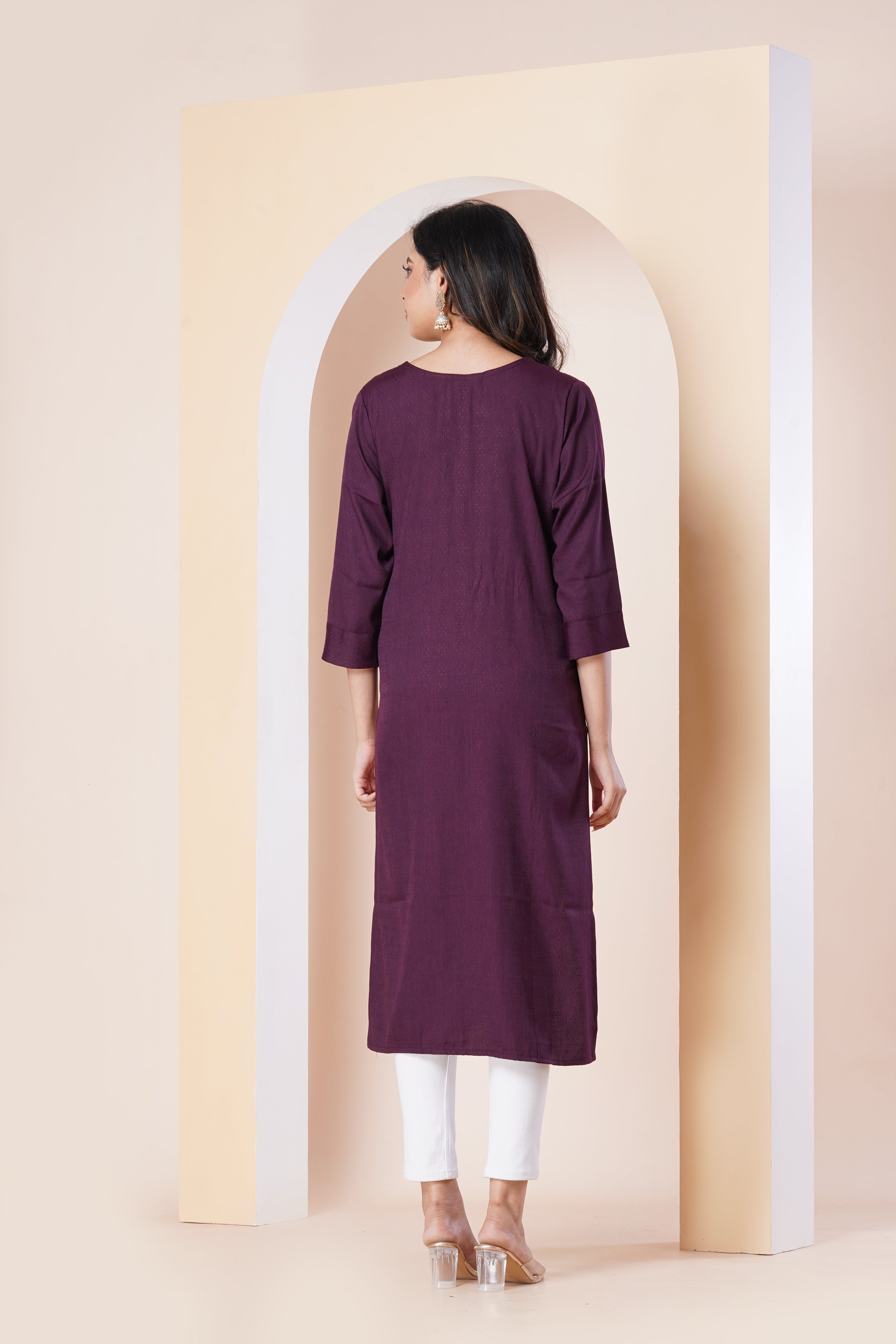 WineEmbroidered Straight