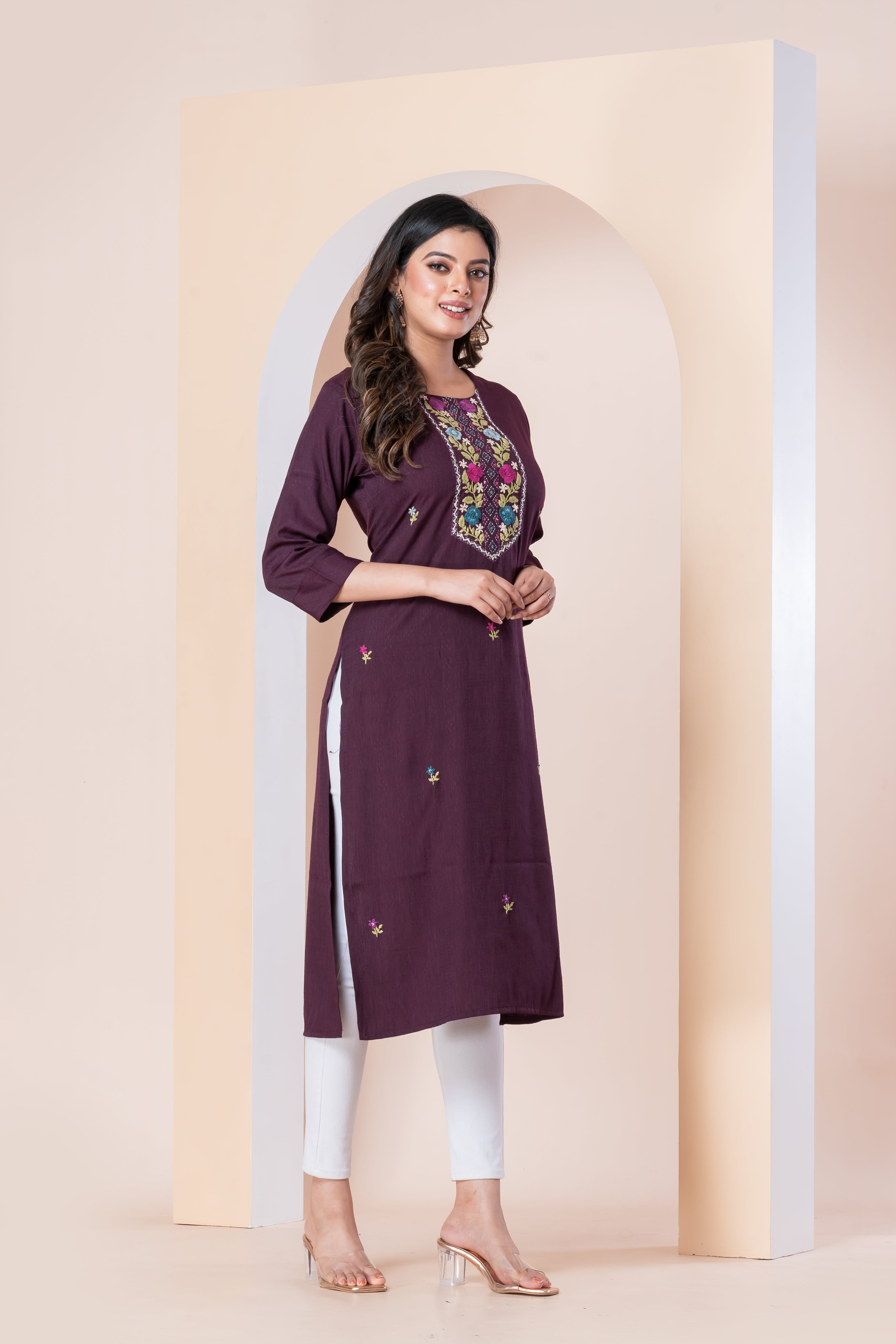 WineEmbroidered Straight