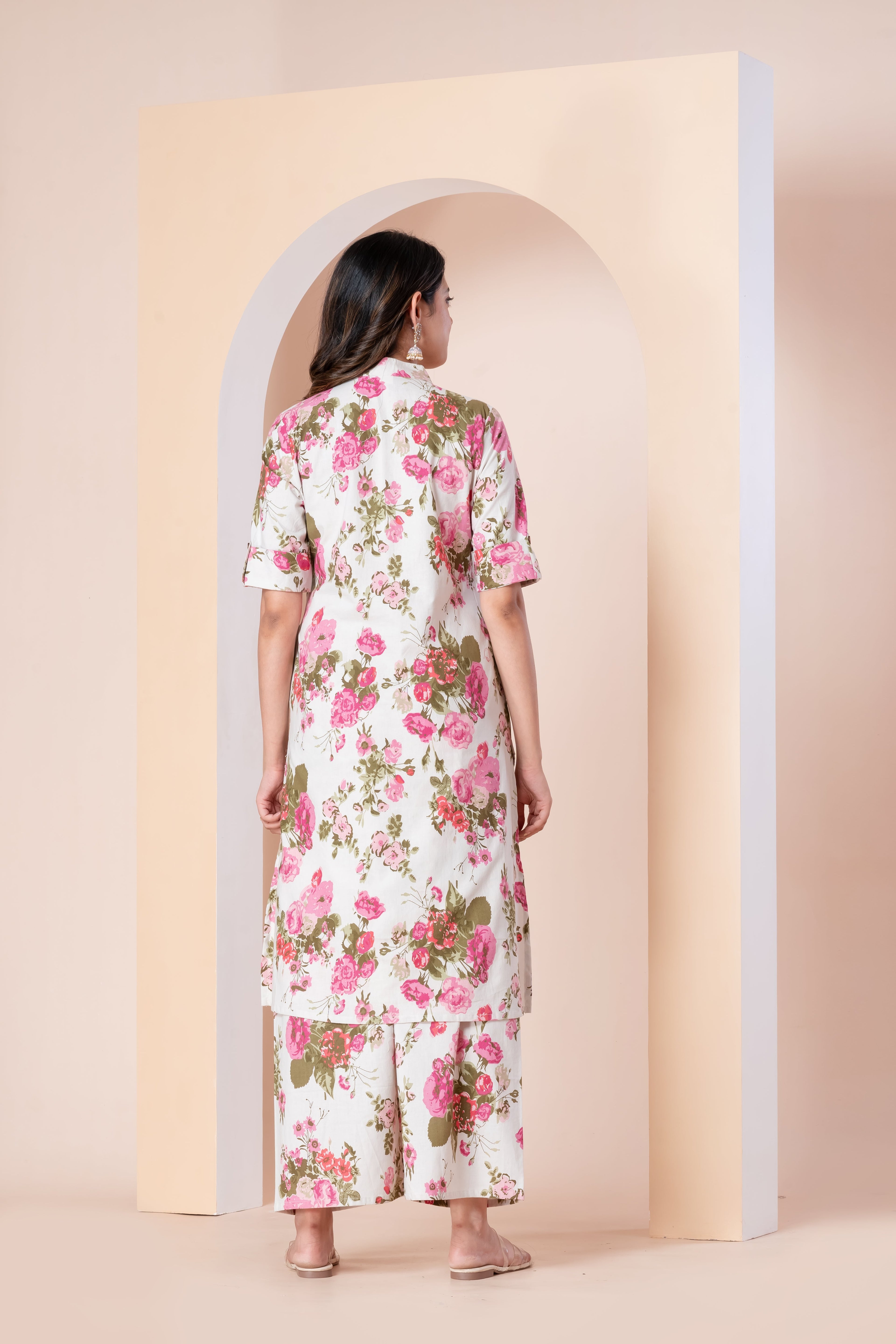 Floral Printed Straight Kurta Set with Palazzo
