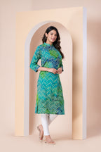 Green & Blue Bandhani Kurta