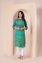 Green & Blue Bandhani Kurta